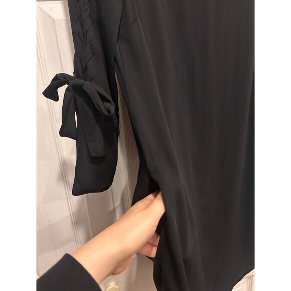 Etcetera Black Sheath Dress Tie Sleeves Size 6 - Picture 3 of 8
